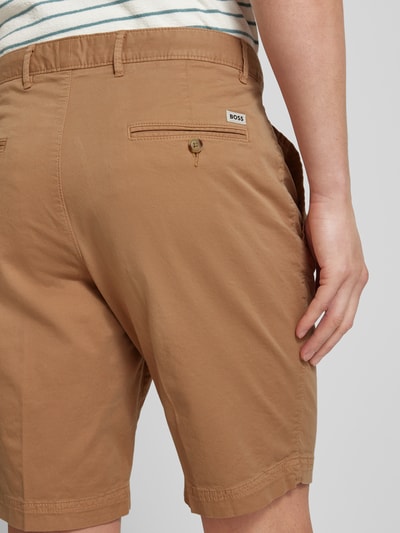 BOSS Slim Fit Shorts mit Gürtelschlaufen Modell 'Slice' Beige 3