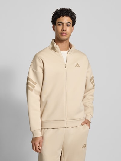 adidas Sportswear Regular fit sweatjack met opstaande kraag Beige - 4