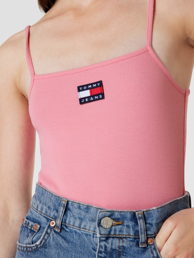 Tommy Jeans Body z efektem prążkowania Mocnoróżowy 3