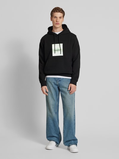 Jack & Jones Hoodie met motiefprint, model 'VESTERBRO NEWTON' Zwart - 1