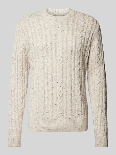 Casual Friday Strickpullover mit gerippten Abschlüssen Modell 'Karl' Sand 2