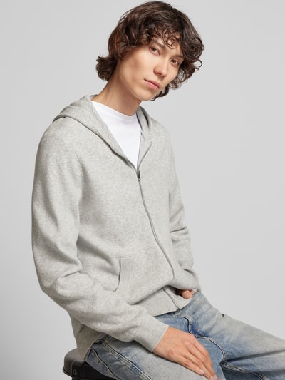 Jack & Jones Kurtka z dzianiny z zamkiem błyskawicznym model ‘CALEB’ Jasnoszary melanż 3