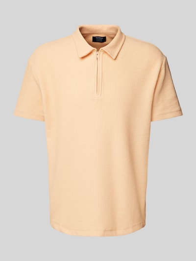 MCNEAL Regular Fit Poloshirt mit Reißverschluss Apricot 2