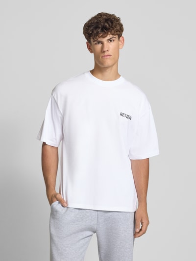REVIEW T-Shirt mit überschnittenen Schultern Weiss 4