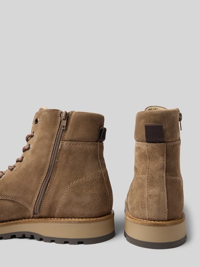 Marc O'Polo Schnürstiefel aus echtem Veloursleder Taupe 2