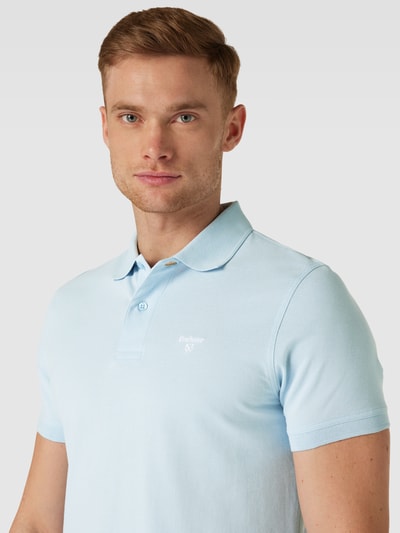 Barbour Slim Fit Poloshirt mit Label-Stitching Bleu Melange 3