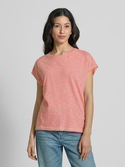 Armedangels T-Shirt mit geripptem Rundhalsausschnitt Modell 'ONELIAA' Rot 4