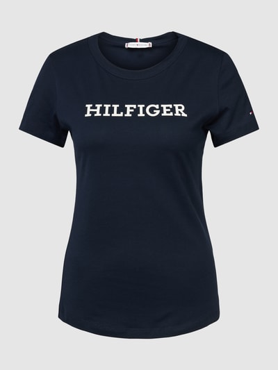 Tommy Hilfiger T-Shirt aus Baumwolle mit Label-Print Marine 2