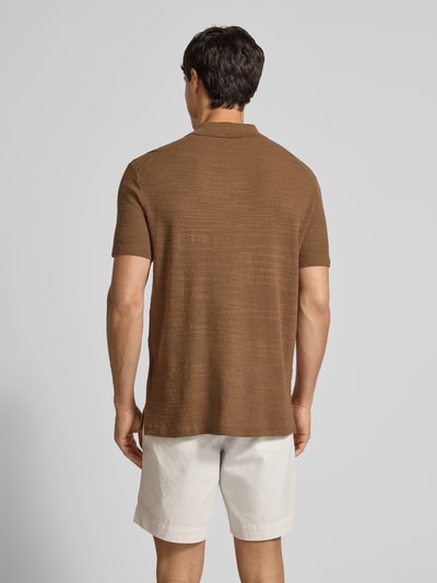 Polo Ralph Lauren Regular fit poloshirt met labelstitching en knoopsluiting Middenbruin - 5