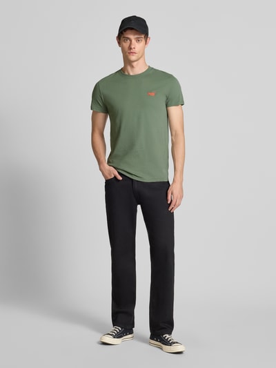 Superdry T-shirt met labelstitching Kaki - 1