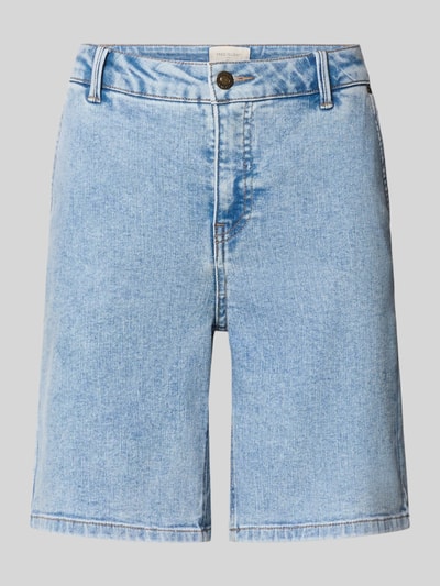 Produktfoto, Jeansshorts mit Eingrifftaschen Modell 'Jane' van FREE/QUENT, dames korte jeans van katoenmix met stretch, regular fit, lichtblauw, duidelijk zichtbare naden en knoopsluiting, bandwijdte maat S 39 cm, binnenbeenlengte maat S 21 cm