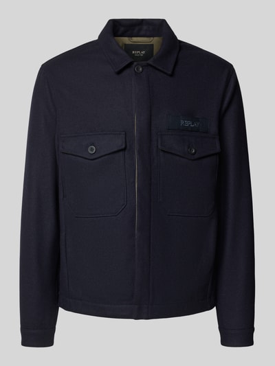 Replay Kurtka z kołnierzykiem typu kent Ciemnoniebieski 2