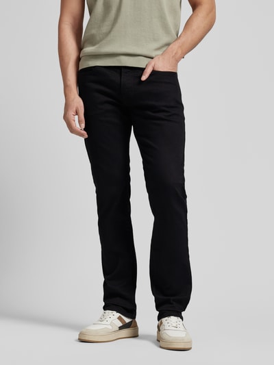 Pierre Cardin Tapered Fit Jeans mit Label-Patch  Modell 'Lyon' Black 4