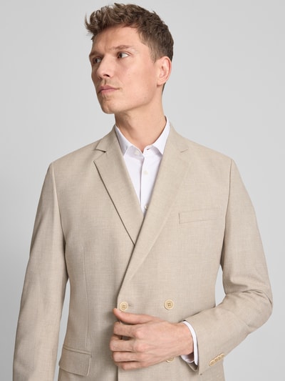 s.Oliver BLACK LABEL regular fit colbert met linnen Beige - 3