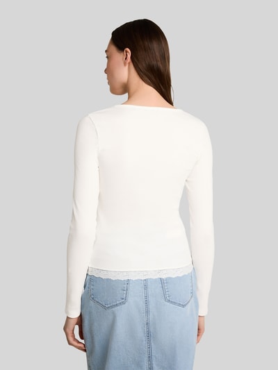Tom Tailor Denim slim fit shirt met lange mouwen van katoenmix Offwhite - 5