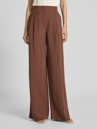 Christian Berg Woman Selection Wide Leg Bundfaltenhose mit Gürtelschlaufen Schoko 4
