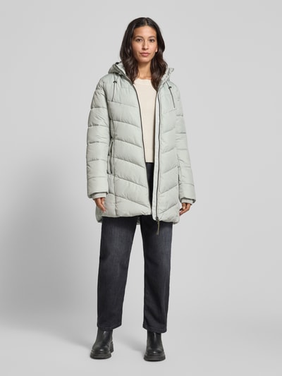 camel active Lange gewatteerde jas met tweewegritssluiting Mintgroen - 1