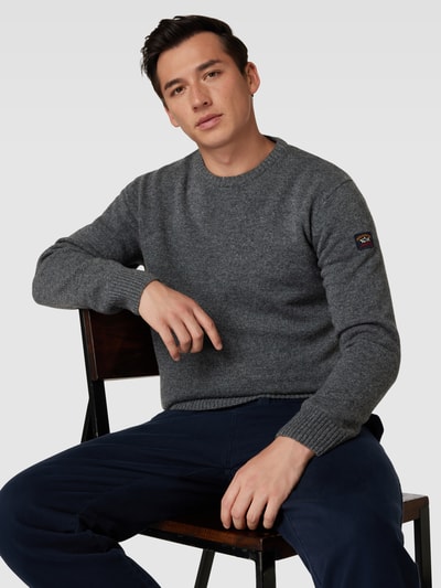Paul & Shark Strickpullover mit Label-Patch Anthrazit 3
