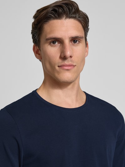 Casual Friday Slim fit shirt met lange mouwen en stretch, model 'Theo'  Marineblauw - 3