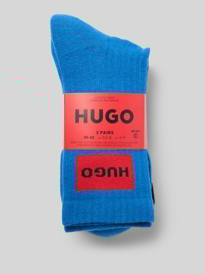 HUGO Sokken met labeldetail in een set van 3 paar Koningsblauw - 3