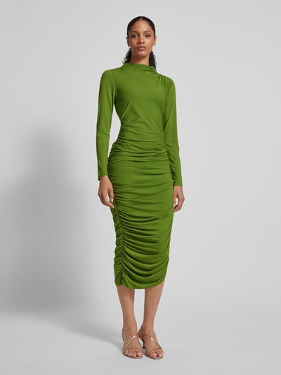 Christian Berg Woman Selection Maxi-jurk met plooien en opstaande kraag Groen - 4