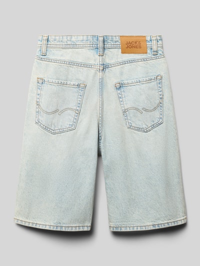 Productfoto, Extra Baggy Fit Jeansshorts met steekzakken van Jack & Jones voor kinderen in lichtblauw, mix van katoen en wol, used-look, bandwijdte maat 140 35 cm, binnenbeenlengte 24 cm