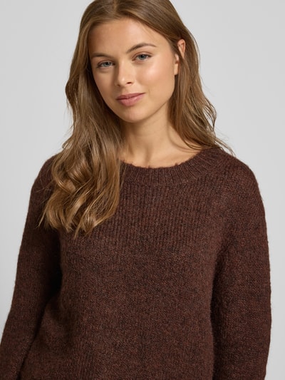 Tom Tailor Sweter z dzianiny o kroju regular fit z dodatkiem wełny  Orzechowy 3