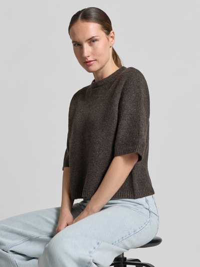 VERO MODA oversized pullover met wol model 'BOOM' Chocoladebruin - 3
