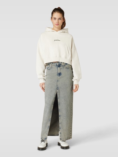 Pegador Oversized Cropped Hoodie mit Label-Print Modell 'ODDA' Offwhite 1