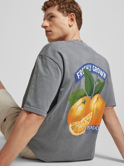 Pegador Oversized T-shirt met labelprint, model 'LANDON' Antraciet - 3