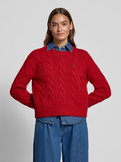 Polo Ralph Lauren Regular Fit Strickpullover aus Woll-Kaschmir-Mix Dunkelrot Melange 4
