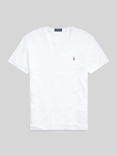 Produktfoto, Slim Fit T-Shirt aus reiner Baumwolle von Polo Ralph Lauren, efekt: jednolity kolor, krój slim fit, wyhaftowane logo, okrągły dekolt, krótki rękaw, materiał: bawełna