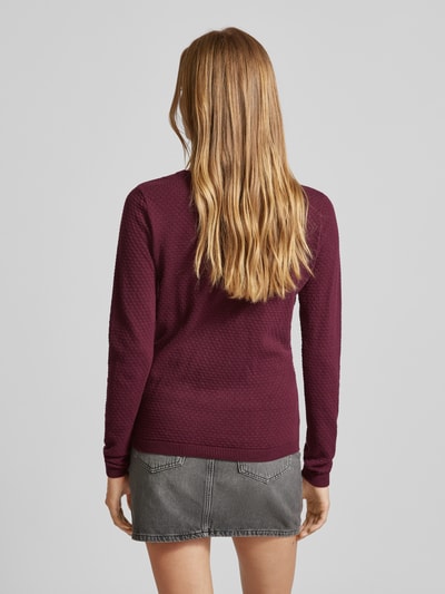 Vero Moda Regular fit gebreide pullover met ronde hals, model 'CARE STRUCTURE' Bordeaux - 5