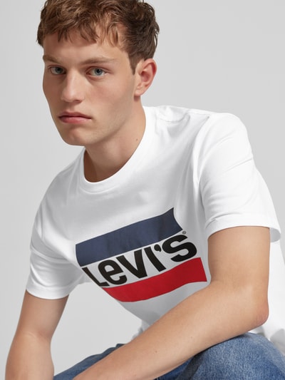 Levi's® T-shirt met labelprint Wit - 3