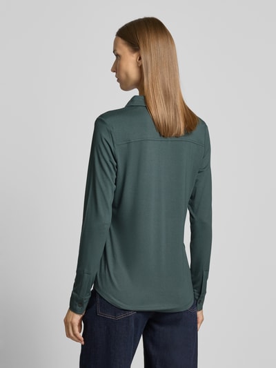 Marc O'Polo Regular fit jersey blouse van viscosemix met smalle mouwen Smaragdgroen - 5