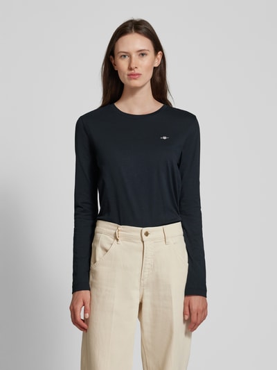 Gant Longsleeve mit Label-Stitching Black 4