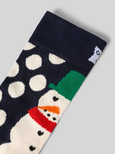 Happy Socks Socken aus Baumwollmix Modell 'Jumbo Snowman' Marine 2