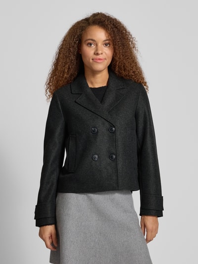 Only Krótki trencz z kołnierzem z połami model ‘FREJA LIFE’ Antracytowy melanż 4