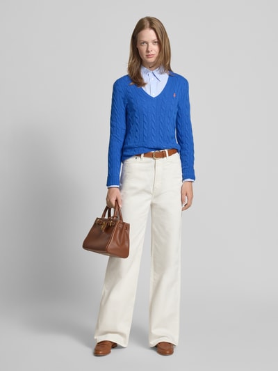 Polo Ralph Lauren Gebreide pullover met kasjmier, model 'KIMBERLY' Koningsblauw - 1