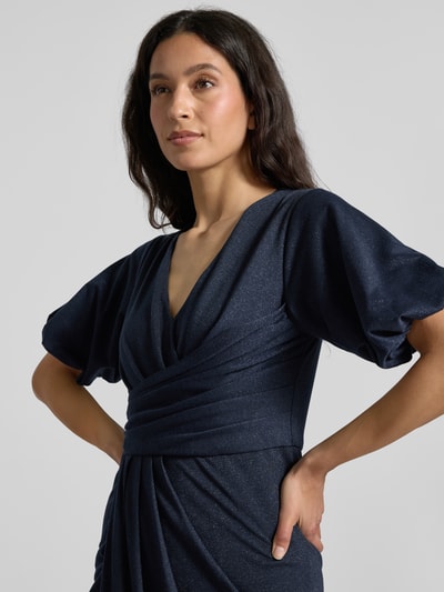 V by Vera Mont Cocktailjurk in wikkellook Donkerblauw - 3