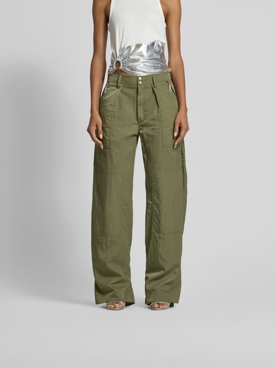 Rabanne Stoffhose mit Gesäßtaschen Khaki 4