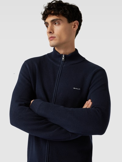 Gant Strickjacke mit Stehkragen und Reißverschluss Marine 3