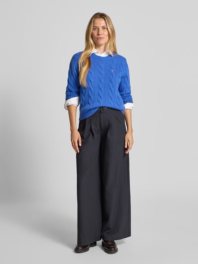 Polo Ralph Lauren Sweter z dzianiny z mieszanki bawełny i kaszmiru ze ściegiem warkoczowym Niebieski 1