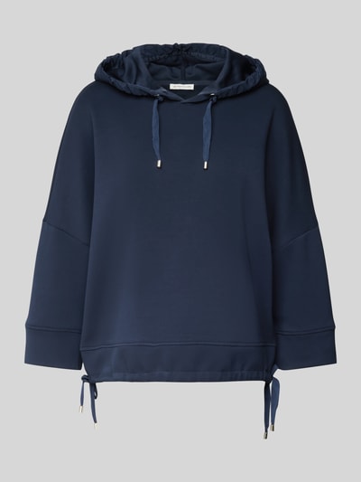 Tom Tailor Cropped Hoodie aus Scuba mit 3/4-Arm  Dunkelblau 2