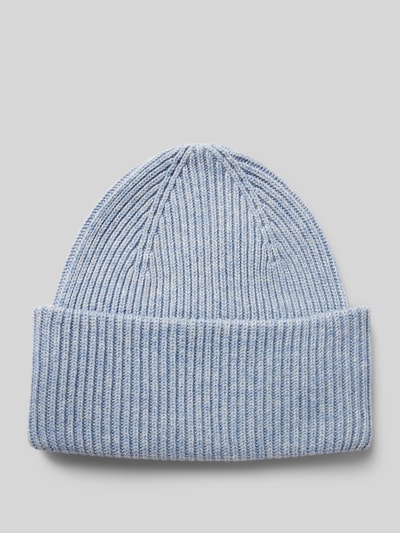 Profuomo Beanie mit breitem Umschlag Hellblau Melange 1