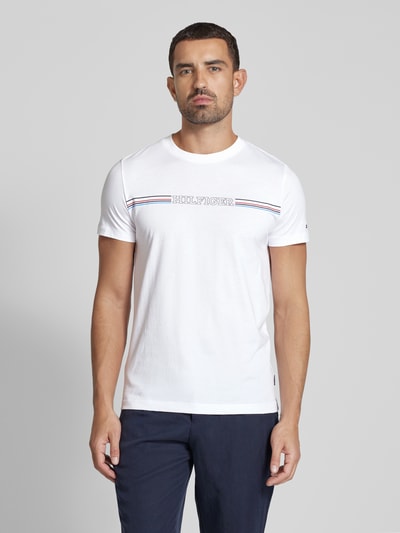 Tommy Hilfiger T-Shirt mit Label-Print Weiss 4