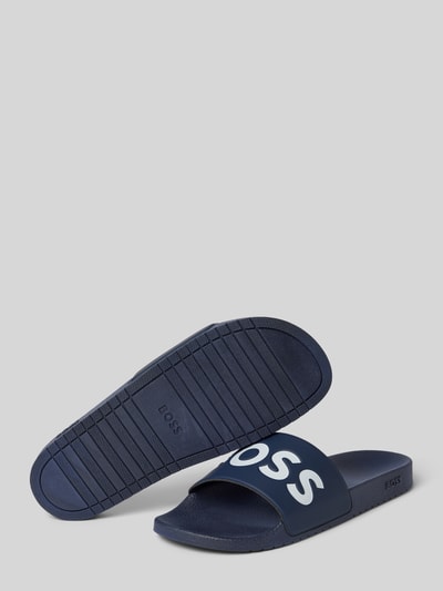 BOSS Sandalen met labeldetail, model 'Aryeh' Marineblauw - 4