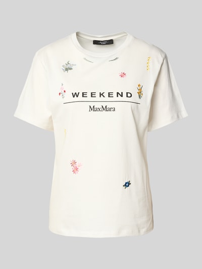 Weekend Max Mara T-shirt met labelstitching, model 'OLGA' Wit - 2