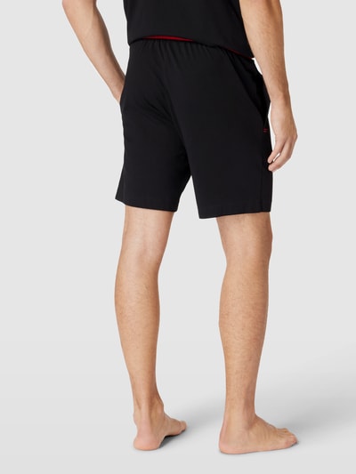 HUGO Sweatshorts met logo in band Zwart - 5