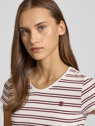 G-Star Raw T-Shirt mit Label-Stitching Weiss 3